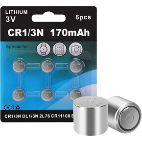 1/3N DL1/3N CR1/3N 2L76 5008LC CR11108 K58L 3V Lithium Battery for Dog Collar Laser Sights(6 Pack)
