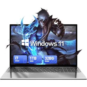2025 Latest 15.6'' Laptop Computer Windows 11, Intel Core i7-6500U Laptop 32GB DDR4 1TB SSD, FHD 1080P Display & Backlit Keyboard, Webcam,5G Wi-Fi, BT5.2, HDMI, USB3.0
