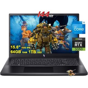 acer Nitro V 15 Gaming Laptop 15.6" FHD IPS 144Hz AMD 6-core Ryzen 5 7535HS 16GB RAM 512GB SSD GeForce RTX 4050 Backlit USB-C Win11 w/ICP Accessory