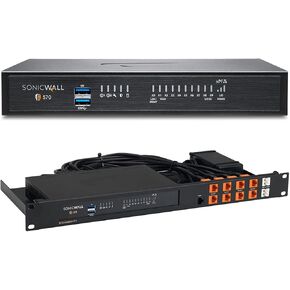 SonicWall TZ570 Network Security Appliance and 3YR Secure Upgrade Plus Essential Edition (02-SSC-5661) Bundled with Rackmount.IT RM-SW-T9 - Rackmount Kit for SonicWall TZ570 and TZ670