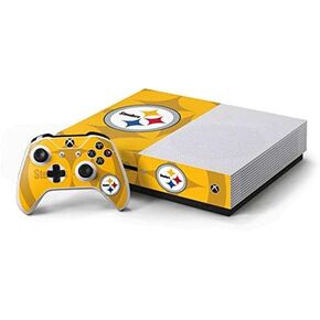 Skinit Decal Gaming Skin Compatible with Xbox One S Console and Controller Bundle - Officially Licensed NFL Pittsburgh Steelers Double Vision Design