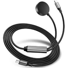 2 in 1 for Samsung Watch Charger,Compatible with Galaxy Watch 7/Ultra/6/6 Classic/5 Pro/5/4 /4 classic/3/Active2/1,USB C Fast Charging Cable for Galaxy S25 Ultra/S24/S23/S22/S21 and Buds (3.9ft)