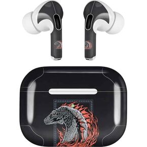 Skinit Decal Audio Skin Compatible with Apple AirPods Pro - Officially Licensed HBO House of The Dragon Flaming Tararyen Sigil Design