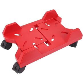 Adjustable Rolling CPU Stand with Caster Wheels, Mobile Desktop PC Tower Holder Cart, Fits Most Gaming Towers & Monitors - Red Color, Adjustable Width