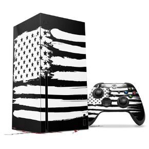 WraptorSkinz Skin Decal Vinyl Wrap compatible with the XBOX Series X Console and Controller - Brushed USA American Flag (GAMING CONSOLE NOT INCLUDED)