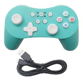 Qasykay White Wireless Pro Controller Gamepad for Nintendo Switch/Lite/OLED/لنظام التشغيل Windows PC Joypad عصا التحكم عن بُعد مع مؤشرات شحن توربو/توربو التلقائية