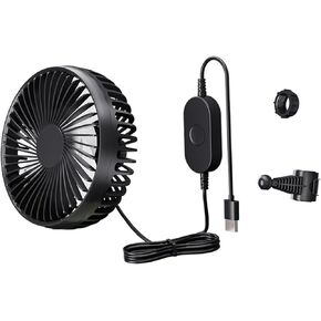 Qianly USB Car Fan 12V 24V Backseation Universal Headrest Mount 3 SPEED TERPLAIN
