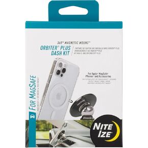 Universal Car Phone Mount Magnetic/Orbiter Plus Dash Mount - All-Metal Car Mount Compatible with Magnets Inside MagSafe iPhones - Cell Phone Holder for Car Dashboard