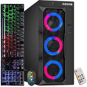 ألعاب سطح المكتب PC PC Luminarings - معالج Intel Core i7 حتى 4.60 جيجا هرتز ، 32 جيجابايت DDR4 RAM ، 1 تيرابايت SSD ، Geforce RTX 3050 6GB DDR6 HDMI ، RGB Gaming Keyboard Mouse ، WIFI ، Windows 11 Pro - in Kuwait