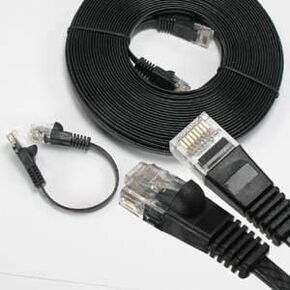 iMBAPrice Flat Ethernet Cable - Cat6 35 Feet (Ft) Ultraflat Network Patch Cord Black