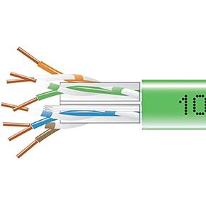 Black Box GigaTrue CAT6 550-MHz Solid Bulk Cable - Plenum, Green, 1000-ft.