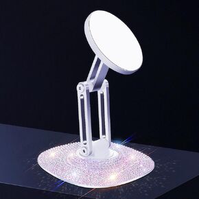 Pling Magnetic Phone Stand for Desk ، حامل هاتف معدني قابل للطي قابل للطي ، حامل سطح المكتب Rhinestone Glitter متوافق مع iPhone 16 Pro Max 15 Plus 14 13 12