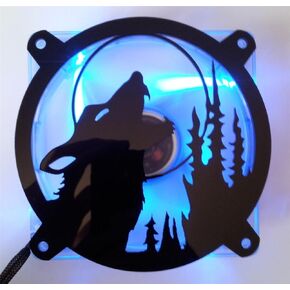 Custom Acrylic Howling Wolf Computer Fan Grill 120mm