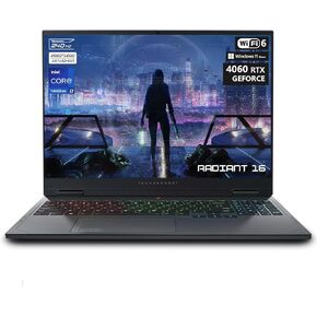 Thunderobot Radiant 16 4060 Gaming Laptop, 16" 2.5K QHD+ 240Hz Display, Intel Core i7-14650HX, GeForce RTX 4060, 64GB DDR5 RAM, 2TB PCIe SSD, RGB Backlit Keyboard, Wi-Fi 6, Windows 11 Home, Gray
