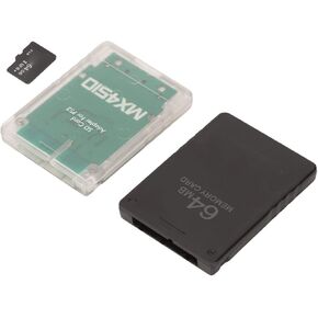 Keenso Memory Card Reader Adapter with a 64g Memory Card, Mx4sio Compatibility, Design, for Game Enthusiasts (Slim Consoles)