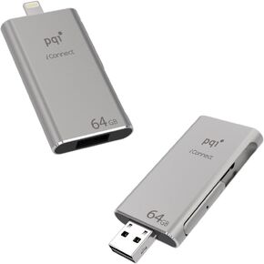 Flash Drive for iPhone iPad, iConnect[USB 3.0] [Apple MFi Certified] Apple FlashDrive Mobile Storage with Lightning Connector for iPhone, iPad, iPod Mac and Computer (64GB) (Space Gray)