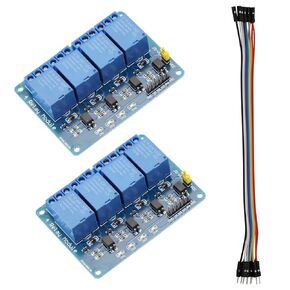 2PCS DC 5V 4 Channel Relay Module with Optocoupler Relay Board High/Low Level Trigger Expansion Board for Arduino for Raspberry Pi