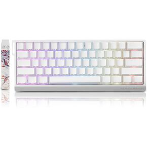 BOYI MADLIONS MAD60 HE RGB Rapid Trigger Magnetic Switch Keyboard,60% Adjustable Actuation Hall Effect Hyper-Fast 8K Polling Rate Side Printed PBT Keycaps Mechanical Gaming Keyboard(White)