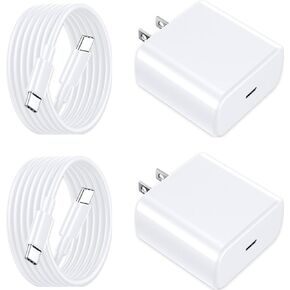 45W 2-Pack USB C Fast Charger for Google Pixel 9/9 Pro/9 Pro XL/8/8A/8 Pro/7A/7 Pro,iPhone 16/16 Plus/16e/16 Pro Max/15/15 Pro Max, Type C Super Fast Charger Block with 6FT Long USB C to C Cable Cord