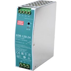 EDR-120-24 24V 5A 120W AC-DC DIN Rail Power Supply, Industrial Grade, Universal Input, Reliable & Safe for Industrial Automation, Factory Automation