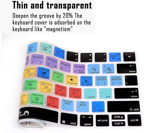 English PS Photoshop اختصارات لوحة المفاتيح Hotkey Cover Skin for Magic Wireless Keyboard MLA22LL/A (A1644،2015 تم إصدارها) (الإصدار الأمريكي) in Kuwait