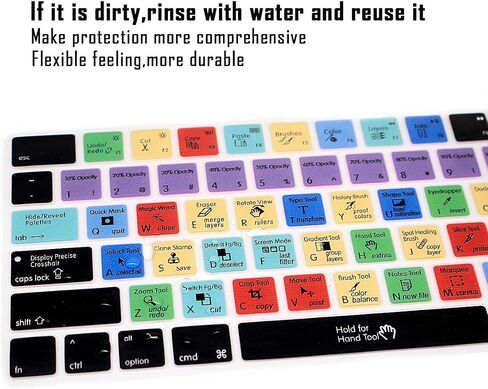 English PS Photoshop اختصارات لوحة المفاتيح Hotkey Cover Skin for Magic Wireless Keyboard MLA22LL/A (A1644،2015 تم إصدارها) (الإصدار الأمريكي) in Kuwait