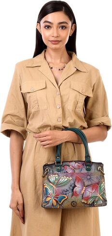 Anna by Anuschka Women's Hand-Painted Genuine Leather Small Satchel in Saudi Arabia