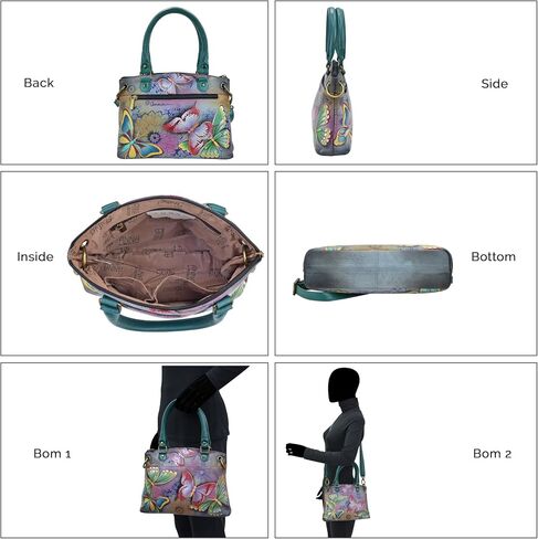 Anna by Anuschka Women's Hand-Painted Genuine Leather Small Satchel in Saudi Arabia