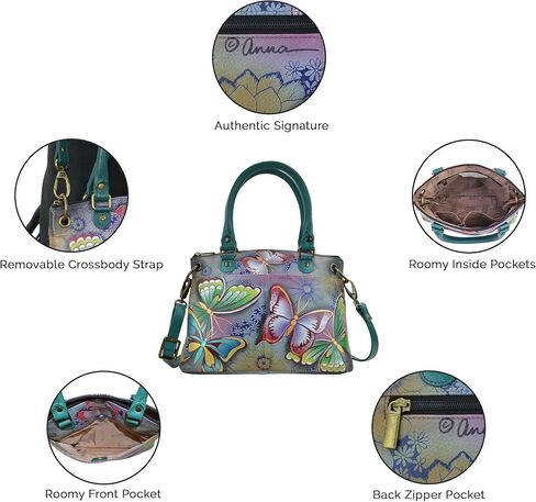 Anna by Anuschka Women's Hand-Painted Genuine Leather Small Satchel in Saudi Arabia