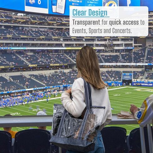 VENO 2 Pack Clear Bag for Stadium Events w/Adjustable Strap, Clear Purse, Stadium Approved Transparent Crossbody Tote Bags for Women & Men, Great for Lunch, Work, Travel & Concert w/Handles (2 Pack) in Saudi Arabia