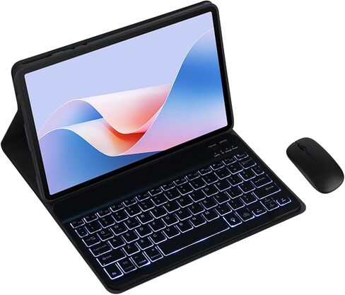 لوحة المفاتيح اللاسلكية القابلة للفصل المغناطيسي والسرد مع غطاء جلدي لـ Huawei & Honor Matepad 6/T5/C3/T10S 10.1 بوصة ، حالة لوحة مفاتيح الحماية الكاملة (الأسود ، العادي والماوس) in Kuwait