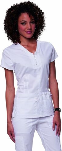 توب حريمي من KOI مطبوع عليه عبارة "Elastic 204 Mackenzie Scrub Top in Saudi Arabia