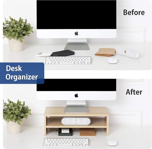 FITUEYES Computer Monitor Riser Stand Clamp Desktop Stand Workspace Organizer 2-Pack DT204202WB in Kuwait