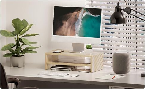 FITUEYES Computer Monitor Riser Stand Clamp Desktop Stand Workspace Organizer 2-Pack DT204202WB in Kuwait