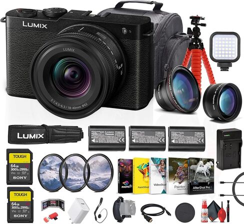 Panasonic Lumix S9 الكاميرا الكاملة الإطار غير المرآة مع 18-40 مم f/4.5-6.3 عدسة ، مضغوطة ، خفيفة الوزن (برتقالي) (DC-S9ND) + 2 × 64 جيجابايت بطاقة الذاكرة + برنامج التصوير + 2 x DMW-BLK22 + المزيد in Kuwait