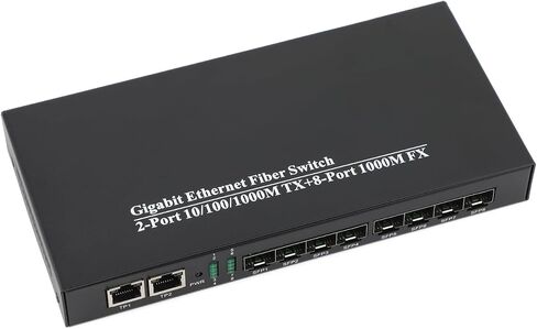 Gigabit SFP Media Converter - 8 SFP to 2 RJ45 Transceiver, 10/100/1000M Fiber Optic Switch with 3KM/20KM SC SFP Module (1PCS & 1*SC 3KM Kit) in Saudi Arabia