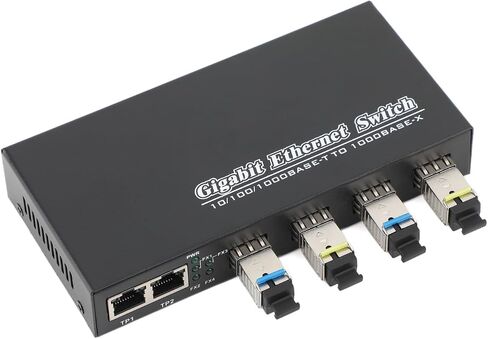 Gigabit SFP Media Converter - 4 SFP to 3 RJ45 Transceiver, 10/100/1000M Fiber Optic Switch with 3KM/20KM SC SFP Module (1PCS) in Saudi Arabia