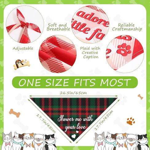 Buryeah 500 Pcs Plaid Dog Bandanas Bulk for Groomers Pet Scarfs Puppies Bibs with Cute Sayings Adjustable Washable Pet Costume Dog Accessories for Small to Large Dogs Cats (Assorted Plaid) in Saudi Arabia
