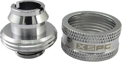 XSPC G1/4" to 7/16" ID, 5/8" OD Compression Fitting V2 for Soft Tubing, Chrome in Saudi Arabia
