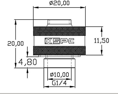 XSPC G1/4" to 7/16" ID, 5/8" OD Compression Fitting V2 for Soft Tubing, Chrome in Saudi Arabia