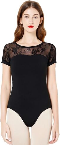 Lanbodance Women's Short Sleeve Ballet Leotard Gymnastics Dance Adult leotard Bodysuit in Kuwait