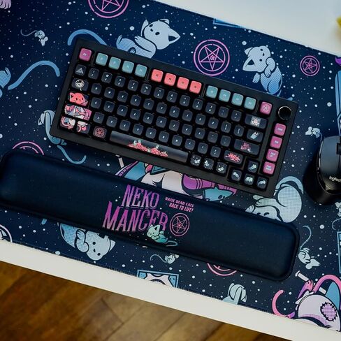 Nekomancer Keycap Set and XXL Mouse pad Kit - 120-Keys ASA PBT Shine-Through Keycap and 2XL 90x40cm 3mm Rubber Base Desk Mat in Saudi Arabia