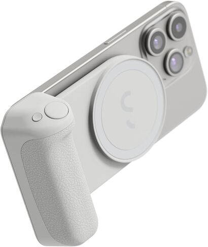 ShiftCam SnapGrip Pro - Mobile Battery Grip with Wireless Shutter Button - Magnetic Mount Snaps on to Any Phone - Built in Powerbank with Qi 2 Wireless Charging - Tabletop Dock (Stone) in Saudi Arabia