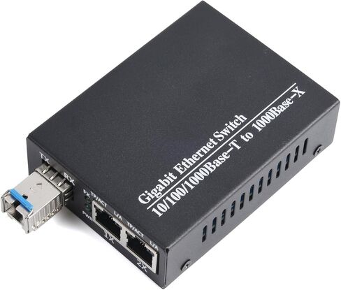 Gigabit SFP Media Converter - 1 SFP to 2 RJ45 Transceiver ، 10/100/1000M مفتاح الألياف الضوئية مع وحدة 3 كم/20 كم/SC SFP (1 زوج & LC Kit1) in Kuwait