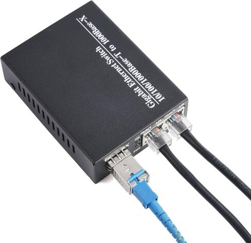 Gigabit SFP Media Converter - 1 SFP to 2 RJ45 Transceiver ، 10/100/1000M مفتاح الألياف الضوئية مع وحدة 3 كم/20 كم/SC SFP (1 زوج & LC Kit1) in Kuwait