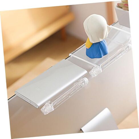 2PCS TV Monitor Top Holder Shelf Transparent Router Bracket لتصميم شاشة الكمبيوتر للتنظيم المنزلي والاستخدام المناسب in Saudi Arabia