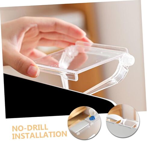 2PCS TV Monitor Top Holder Shelf Transparent Router Bracket لتصميم شاشة الكمبيوتر للتنظيم المنزلي والاستخدام المناسب in Saudi Arabia