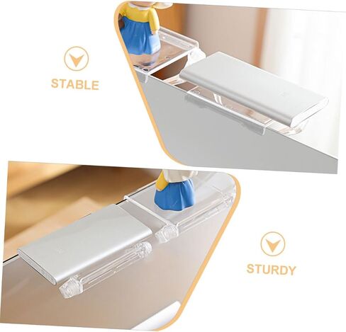 2PCS TV Monitor Top Holder Shelf Transparent Router Bracket لتصميم شاشة الكمبيوتر للتنظيم المنزلي والاستخدام المناسب in Saudi Arabia