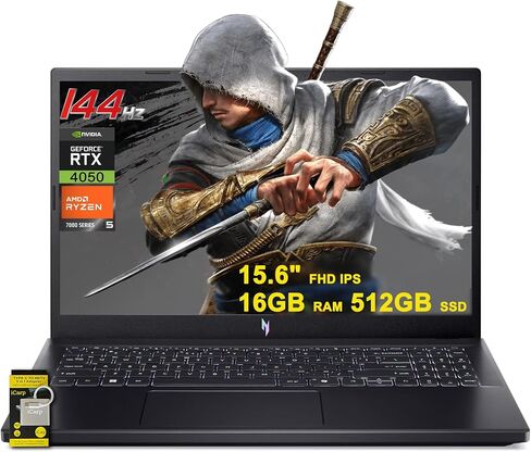 acer Nitro V 15 Gaming Laptop 15.6" FHD IPS 144Hz AMD 6-core Ryzen 5 7535HS 16GB RAM 512GB SSD GeForce RTX 4050 Backlit USB-C Win11 w/ICP Accessory in Saudi Arabia