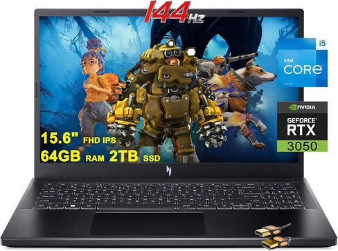 Acer Nitro V 15 Gaming Labtop 15.6 "FHD IPS 144Hz AMD 6-Core Ryzen 5 7535HS 16GB RAM 512GB SSD GEFORCE RTX 4050 BACKLIT USB-CAN11 in Kuwait